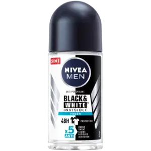 Nivea Men Black & White Invisible Fresh Antiperspirant Roll-On – 50Ml 1