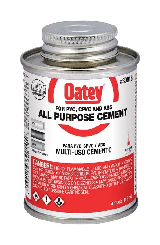 Oatey 4 Oz All-Purpose Pvc/Cpvc Cement – Model 30818 1