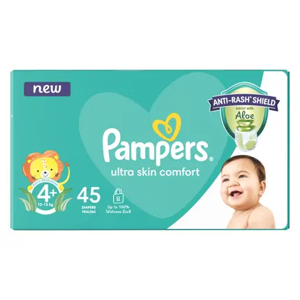 Pampers Baby Dry Diapers Size 4+ – 45 Count 1