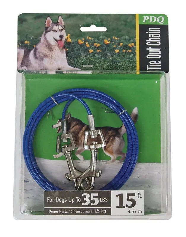 Pdq Medium Dog Tie-Out Cable – 15-Foot Vinyl-Wrapped Wire For Outdoor Use (Model Q2315-000-99) 1
