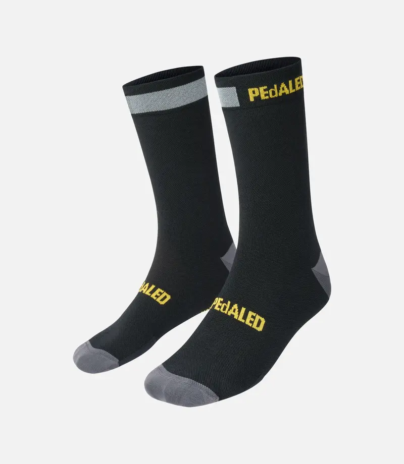 Pedaled Odyssey Reflective Black Cycling Socks 1