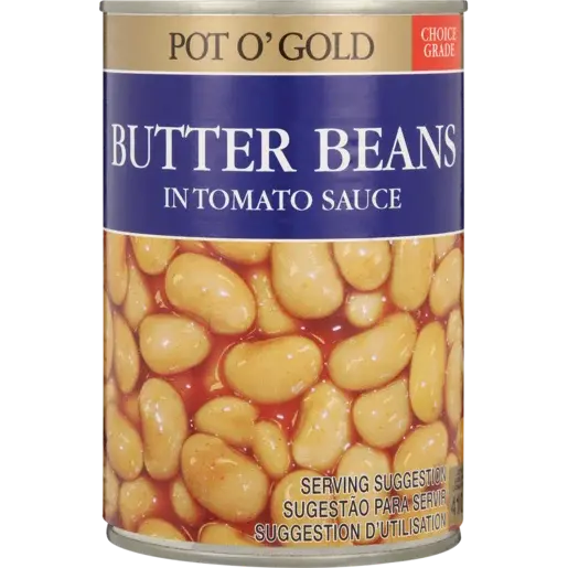 Pot O' Gold Butter Beans In Tomato Sauce – 400G Rich, Flavorful Canned Bean 1