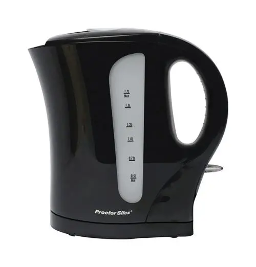 Proctor Silex 1.7-Liter Cordless Electric Kettle – Matte Black Finish (Model K4097), 2-Pack 1