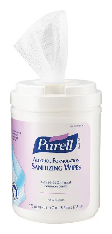 Purell Alcohol-Based Hand Sanitizing Wipes – 175-Count Canister, Quick-Dry Formula (Model 9031-06) 1