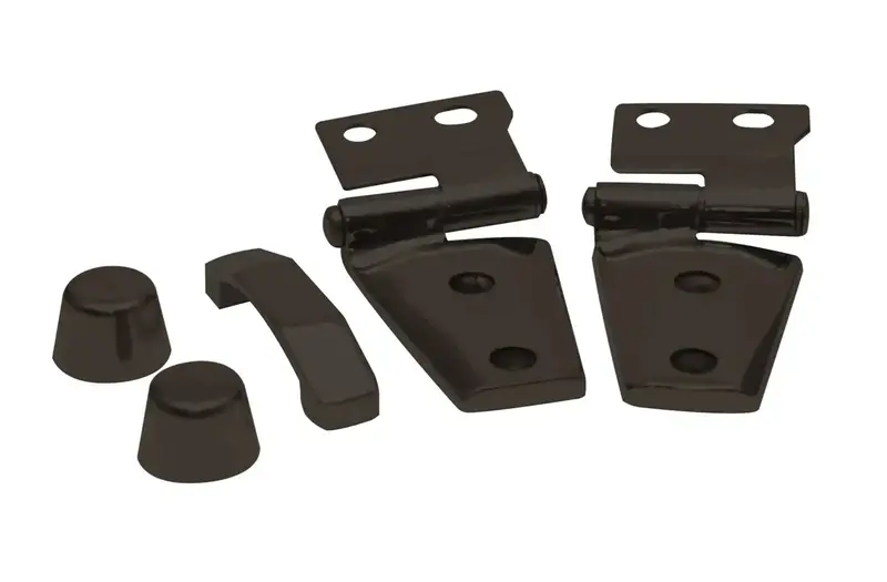 Rampage 87666 Universal Hood Kit With Hinges, Bump Stops, And Footman Loop Hardware 1