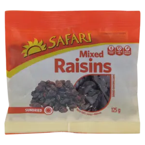 Safari Mixed Sun-Dried Raisins – 125 G Gourmet Portion 1
