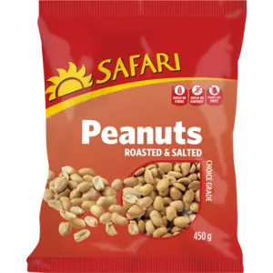 Safari Roasted Salted Peanuts – 450 G Standard Bag 1
