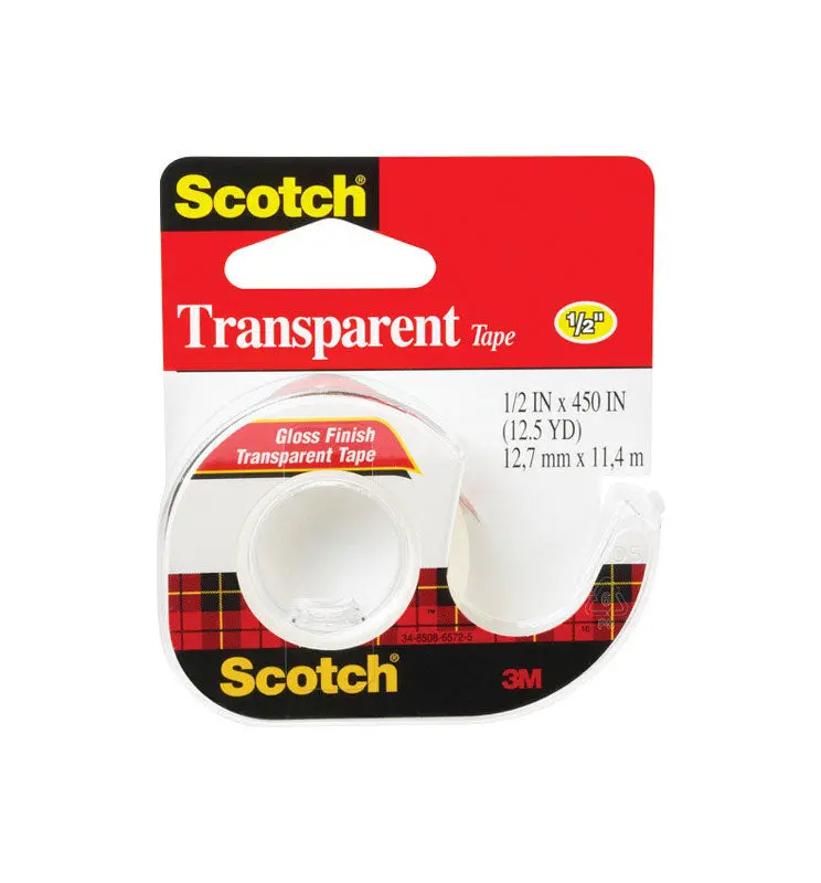 Scotch Transparent Tape, 1/2" X 450" – Crystal-Clear Sealing Tape, 8-Roll Box 1