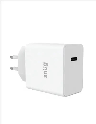Snug 20W Usb-C Pd Wall Charger – Sleek White Design 1