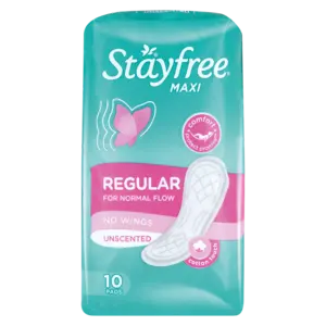 Stayfree Maxi Regular Pads – 10-Count Pack 1