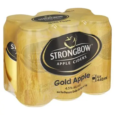Strongbow Gold Apple Cider 6 X 440Ml Cans Refreshing Hard Cider 1