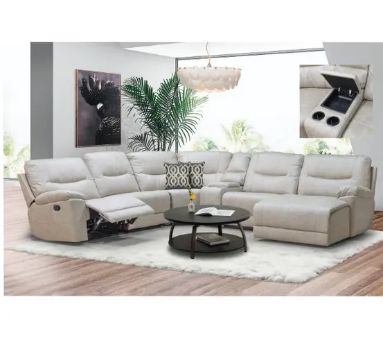 Tamia Six-Piece 1-Motor Corner Lounge – Power-Adjustable Seating 1