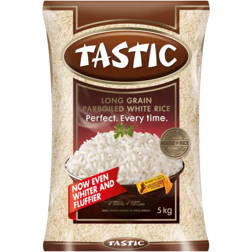 Tastic Long Grain Parboiled Rice – 5 Kg Re-Sealable Bag 1