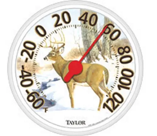 Taylor White-Tailed Deer Decorative Thermometer – Indoor/Outdoor Use (Model 6709E) 1