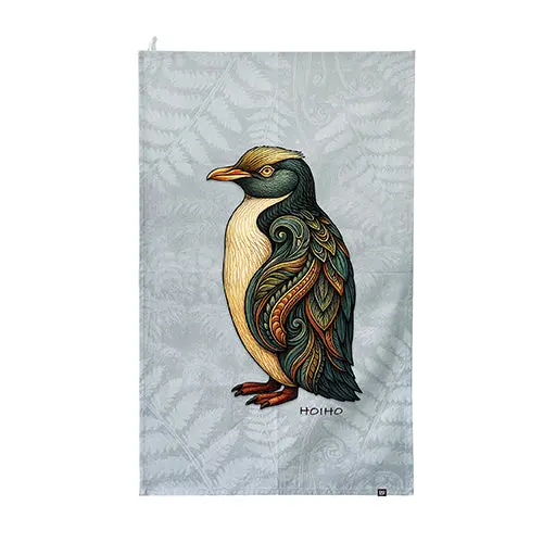 Tea Towel Set – Nest Collection: Hoiho (Yellow-Eyed Penguin) Print 1