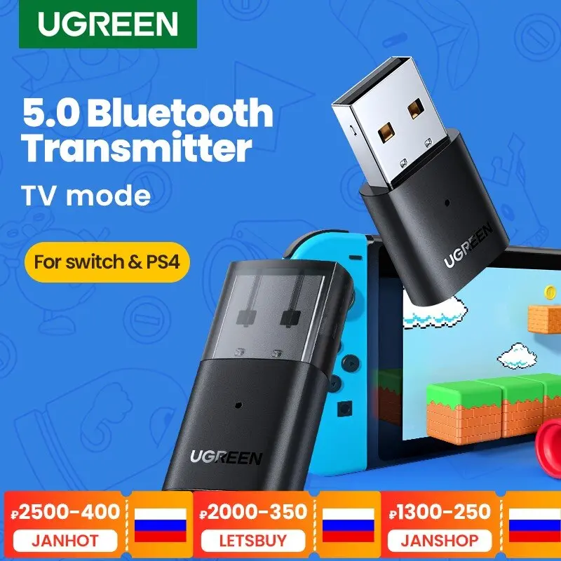 Ugreen Bluetooth 5.0 Audio Transmitter For Pcs, Tvs, And Gaming Consoles – Works With Airpods 1