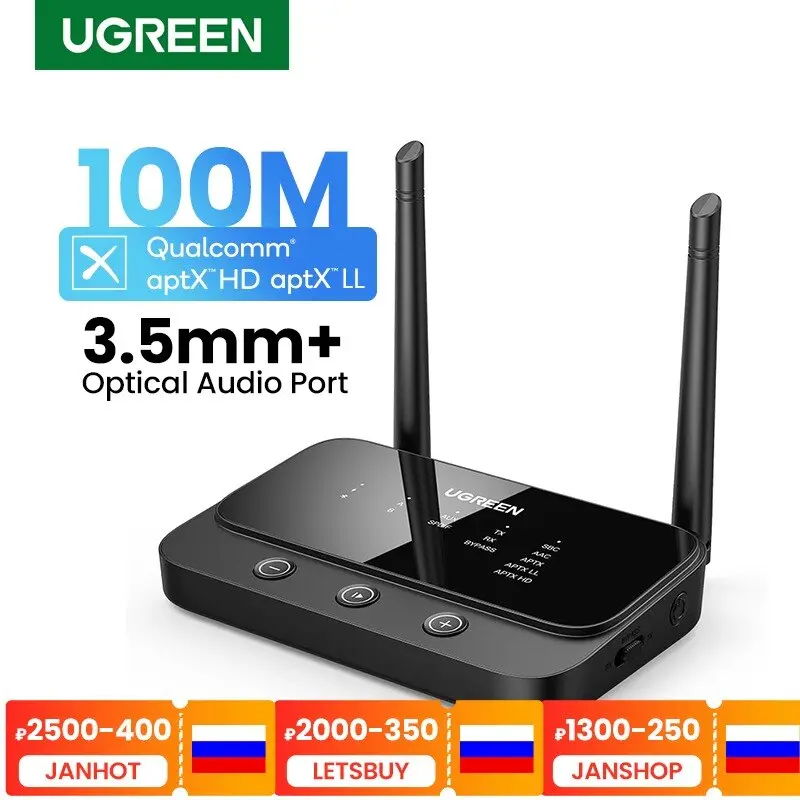 Ugreen Long-Range Bluetooth 5.0 Transmitter & Receiver Kit – 100M Range With Aptx Ll And Aptx Support 1