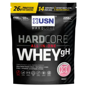 Usn Hardcore Whey Strawberry – High-Protein Powder, 462G 1
