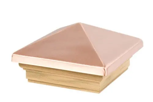 Waddell 4X4-Inch Copper Pyramid Post Cap – Decorative Roof-Style Design (Model 220) 1