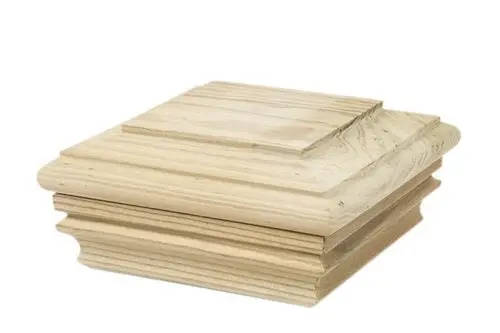 Waddell 4X4-Inch Flat-Top Wooden Post Cap – Rustic Finish (Model 226) 1
