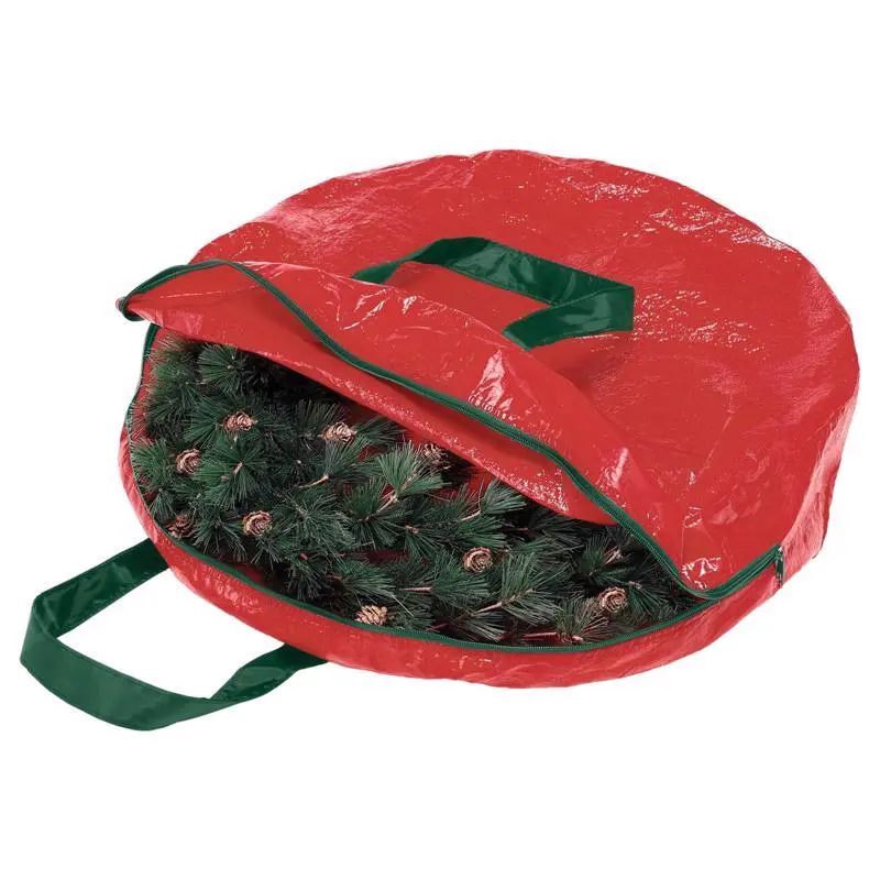 Whitmor Black & Red Holiday Wreath Storage Bag – 6-Pack (6129-5349) 1