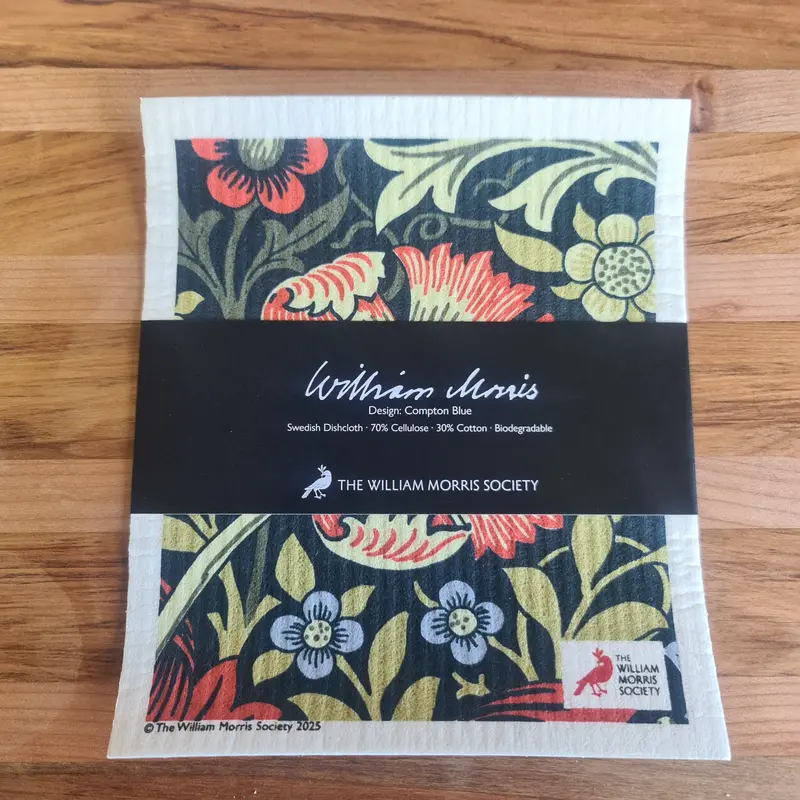 William Morris Compton Blue Swedish Dishcloth – Eco-Friendly Kitchen Cloth 1