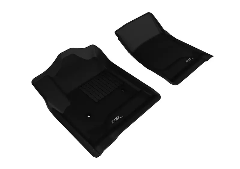 3D Maxpider Kagu Black Floor Mat Set – 2-Piece Front 1