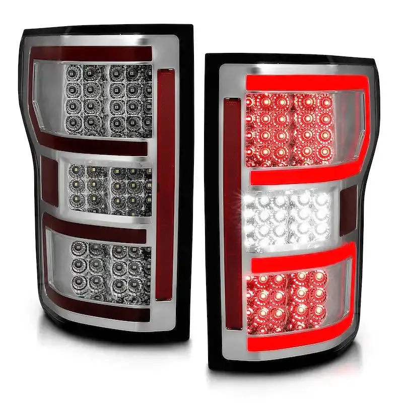 Anzo Usa Led Tail Light Assembly – Clear Lens, Chrome Housing, Red Leds (Set Of 2) 1