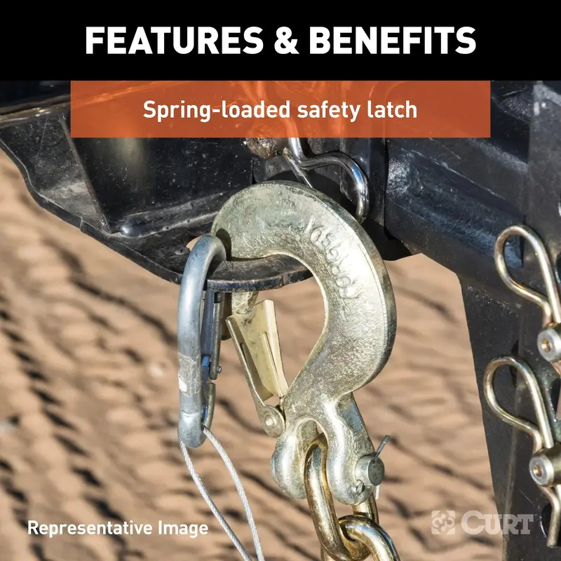 Curt Heavy-Duty Safety Latch Clevis Hook – 3/8-Inch Pin, 24,000-Lb Capacity 1
