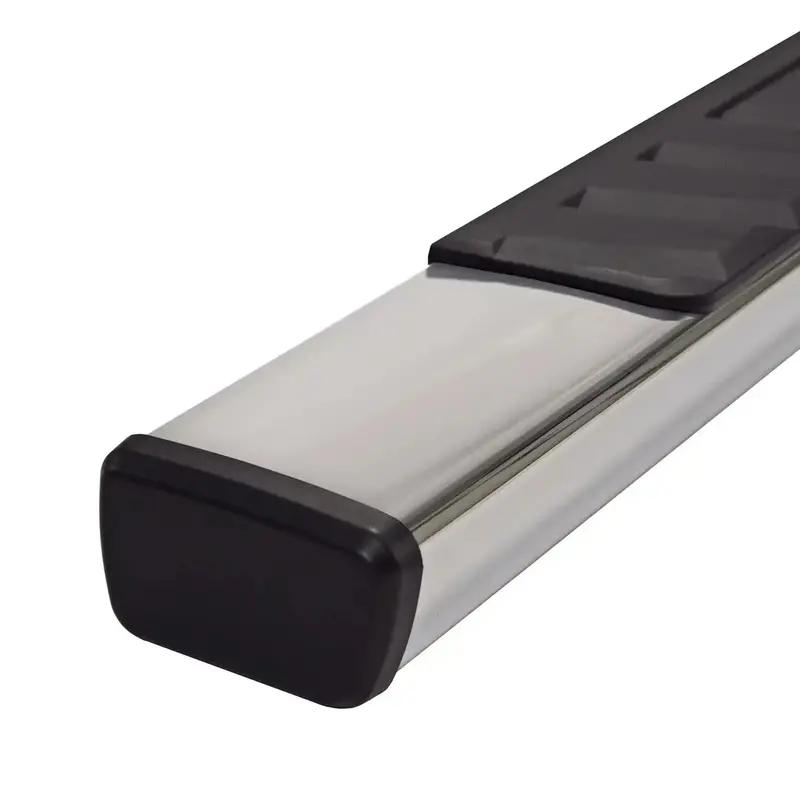 Trailfx 4-Inch Trapezoidal Side Steps – Polished Stainless Steel With Plastic End Caps, Extended Cab Pickup Fit 1